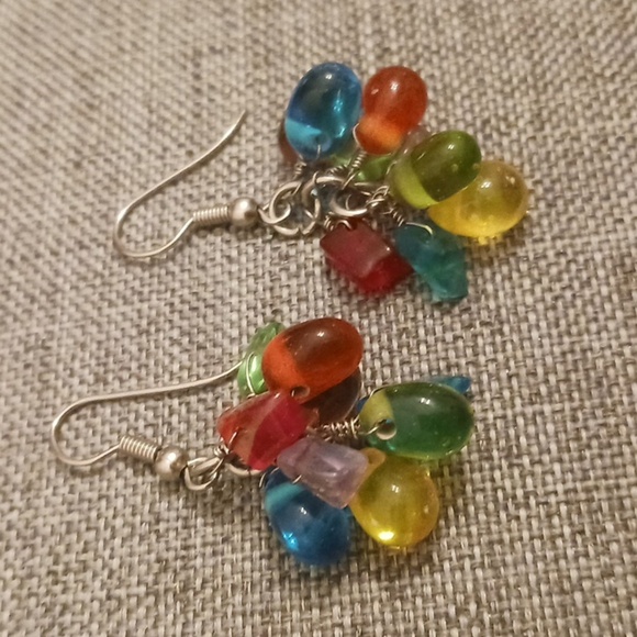 Colorful Necklace Ring and Earrings Set - Pre-loved (15"-19") - Picture 7 of 7